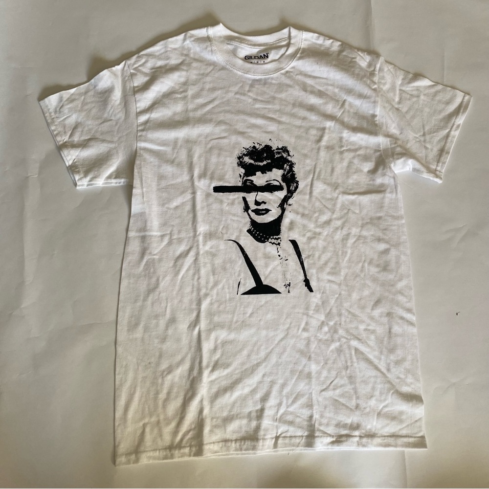 Screen printed white t shirt